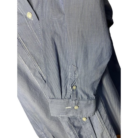 American Eagle outfitters blouse XL Blue white stripes long sleeve button up - Picture 9 of 14